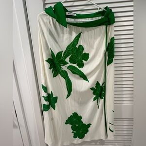 BRAND NEW MAXI SKIRT WITH GREEN FLOWERS